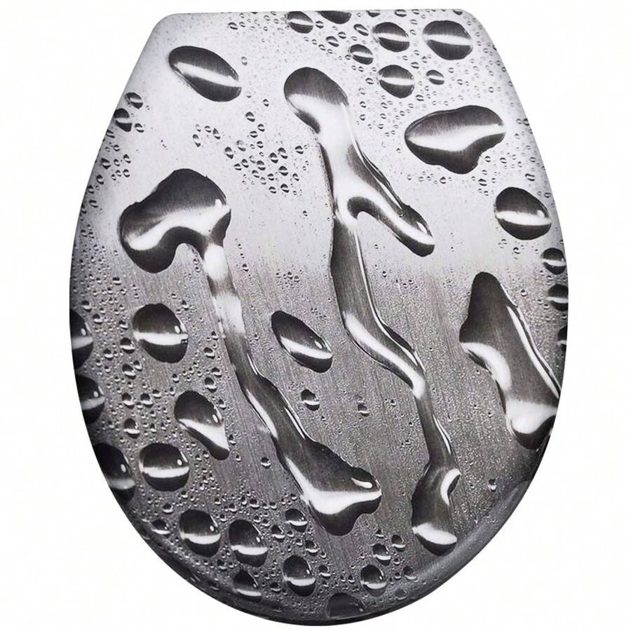 Froadp Toilet Seat With Soft Close Mechanism, Toilet Seat, Hard Plastic Toilet Seat, Antibacterial Duroplast Toilet Seat, Universal Size, 14 Images To Choose From - 水滴 - 查看 1