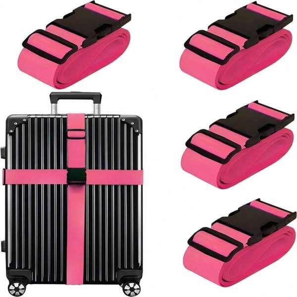 1 pieza Correas de equipaje ajustables de 74 pulgadas, correas de embalaje, correas de maleta de plástico con hebilla, accesorios de correas de equipaje con liberación rápida, correas de equipaje de viaje para mujeres y hombres, cuerda de correas de equipaje, correas de embalaje de maleta, maleta, mochila, bolso de lona
