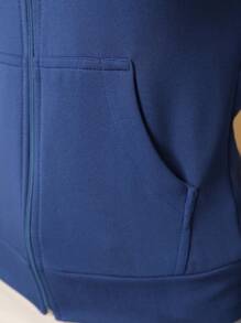 Jacket, Neoprene Blouse With Zipper, Gym, Stroll, Etc. - 藏蓝色 - 查看 5