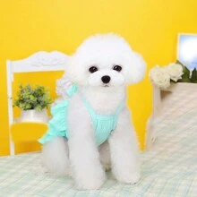 Pink Bow Decorative Pet Dress, Candy Cake Layer Skirt Design Pet Clothes, Versatile Casual Style EU & US