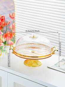 1pc Nordic Style Cake Stand - PS Plastic Construction With Convenient Lid, Multi-Purpose Dessert Display Tray, Spacious Breakfast Serving Platter, Attractive Fruit Plate - Perfect For Home Decor And Party Celebrations, Ideal For Displaying And Serving Various Treats,Kitchen,Christmas Gift - Multicolor - View 11