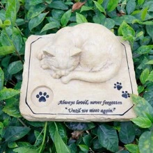 Pet Memorial Stone Marker For Cats 3D Cat Garden Stone Cat Cemetery Marker Stone Tombstone Lost Cat Sympathy Gift - Multicolor - View 4