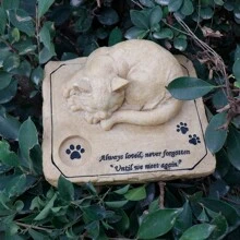 Pet Memorial Stone Marker For Cats 3D Cat Garden Stone Cat Cemetery Marker Stone Tombstone Lost Cat Sympathy Gift - Multicolor - View 3