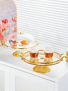 1pc Nordic Style Cake Stand - PS Plastic Construction With Convenient Lid, Multi-Purpose Dessert Display Tray, Spacious Breakfast Serving Platter, Attractive Fruit Plate - Perfect For Home Decor And Party Celebrations, Ideal For Displaying And Serving Various Treats,Kitchen,Christmas Gift - Multicolor - View 10