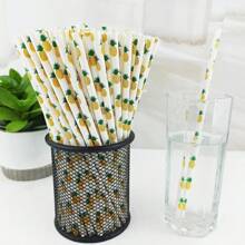 200 支/包一次性纸吸管，多种水果图案设计，适用于鸡尾酒会、生日、婴儿洗礼、果汁和奶昔、圣诞派对圣诞装饰圣诞装饰品圣诞礼物和万圣节派对万圣节装饰万圣节装饰品万圣节礼物，圣诞快乐
