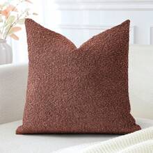 1 件毛绒雪尼尔纯色抱枕套，柔软舒适的方形靠垫套，适用于卧室、客厅、沙发、阳台、花园装饰，18*18 英寸（仅枕套）