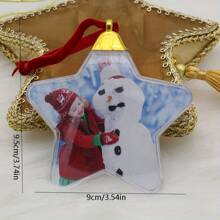 圣诞节婚礼情人节装饰品照片球支架透明五角星心形吊坠，圣诞节 - 透明色 - 查看 3