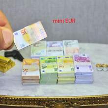 100PCS 1:6 Mini Euro Đô la Tiền giả Đạo cụ in hai mặt Hai bó xấp xỉ 500-50 mệnh giá tiền giấy Euro Tiền mini Mô hình thu nhỏ Đạo cụ nhà búp bê mới Tiền xu giả - phong cách khác nhau - Xem 2
