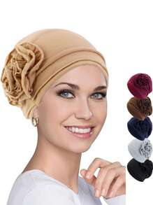 1pc Plate Flower, Turban Cap. Hood. Mooncap. Chemotherapy Cap