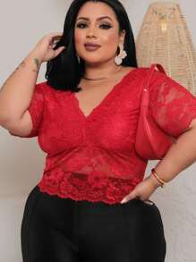 Plus Size Women Tops - Đỏ - Xem 1