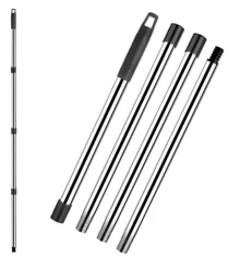 4-Section Stainless Steel Mop Replacement Handle, Extendable, Black - màu đen - Xem 2