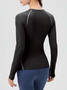 Camiseta de yoga de fitness para mujeres, camisa de secado rápido para correr, gimnasio y entrenamiento, capa base elástica y compresiva