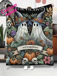 Personalized Halloween Blanket Mummy - Funny Halloween Blanket - Custom Name Mummy Blanket - Cute Halloween Gift, Halloween Blanket