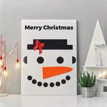 Christmas Snowman Door Decoration DIY Snowman Face Decoration Cartoon Removable Christmas Garage Door Decoration For Xmas Party Wall Outdoor Garage Decor - Multicolor - View 4