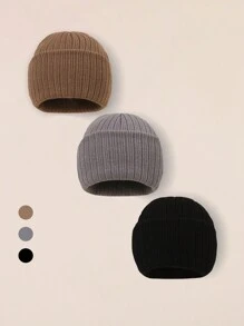 Set de 3 gorros de bebé, gorros de punto cálidos de invierno para bebés recién nacidos y niños pequeños, gorro de invierno