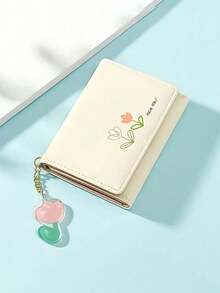 花卉印花三折短钱包 多卡槽 女士零钱包 女士礼物 情人节 - 彩色 - 查看 6