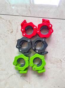 1 Pair Of Weightlifting Bar Clips - Quick Release Collars, Barbell Spring Collar, Multi-Color - Multicolor - View 9