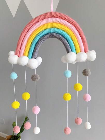 1pc Nordic Style Cloud Shaped Rainbow Decoration Set For Baby Room, Home Decor Baby Shower Family Decorations Gifts
