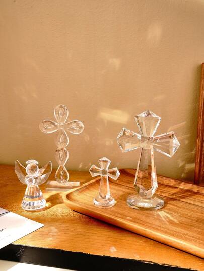 1pc Creative Heart Angel & Crystal Prism Shaped Glass Decor Crafts, Window Suncatcher Prism Decoration, Office Desk Ornaments Best Gifts Birthday Graduation Home Decor Christmas Decorations Room Decor Christmas