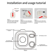 1 Stück 500mAh wiederaufladbarer Ultraschall-Aroma-Diffuser, intelligente digitale Anzeige, 5 einstellbare Modi, für Tisch oder Wand, Lufterfrischer & Geruchsentferner, geeignet als Valentinstags-Geschenk für Paare, Freund/Freundin