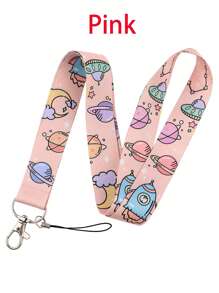 1 dây đeo cổ dài theo chủ đề phim hoạt hình tàu vũ trụ, phụ kiện chìa khóa/điện thoại/thẻ, dây đeo cổ in polyester hai mặt, dây đeo cổ ngăn đựng thẻ chống thất lạc - Nhiều màu - Xem 6