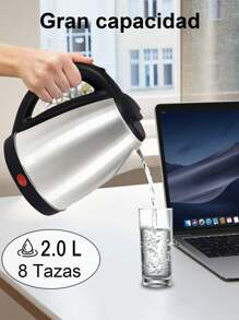 2 Litre Stainless Steel Electric Coffee Pot - Silver - View 2