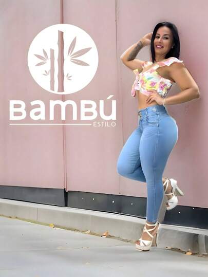 jeans mujer corte colombiano levanta pompa push up mezclilla strech