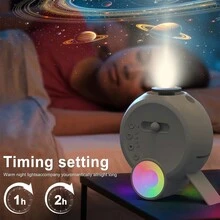 Đèn ngủ máy chiếu Galaxy Star Loa Bluetooth - Có cài đặt thời gian, Điều khiển từ xa, Hiệu ứng sao băng động, Đèn chiếu LED RGB dùng nguồn USB cho phòng ngủ, Phòng chơi game - trắng - Xem 6