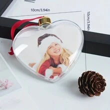 圣诞节婚礼情人节装饰品照片球支架透明五角星心形吊坠，圣诞节 - 透明色 - 查看 7