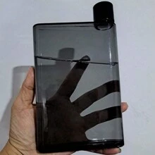 1 件 350ml/420ml 透明可重复使用细长扁平水瓶，透明便携式塑料杯，适用于学校、运动、旅行、餐饮、户外、露营 - 彩色 - 查看 5