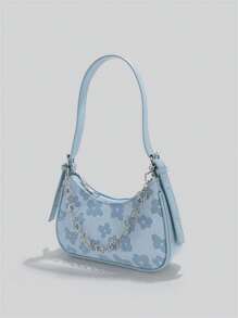 Women's Jacquard Bags Casual Mini Underarm Saddle Bag Satchel Purse And Top Handle Handbags