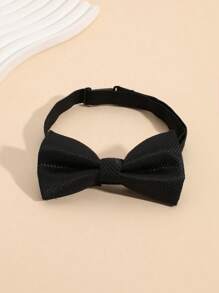 2pcs Children's Solid Color & Striped Two-Layer Pre-Tied Bow Tie, Suitable For Performance, Party, Daily Wear - Multicolor - View 6