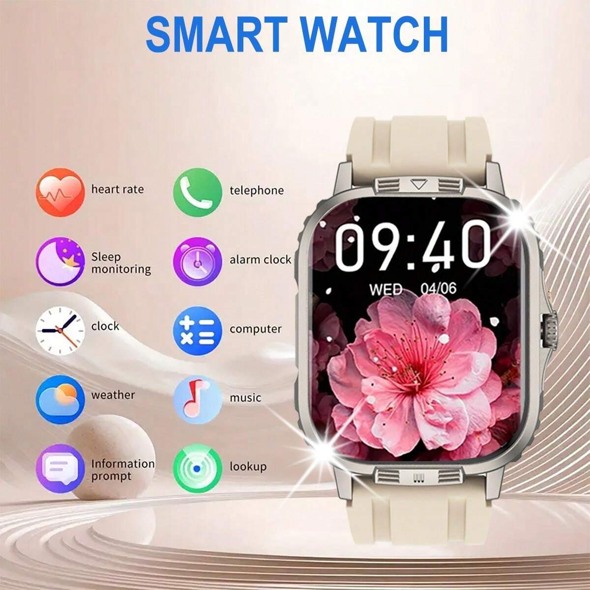 1 PC Men's Smart Watch Voice Assistant Brightness Adjustment Multiple