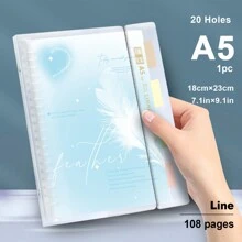 1pc,A5/B5,54sheets,108pages,Binder,Indexing Notebook,Feather Planner,Removable Loose-Leaf,Office,School Supplies,Multicolor Bookmark Binder,School Supplies,Back To School