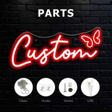 1pc Custom Neon Light, Cute Butterfly Neon Sign, Personalized Home Decoration, USB Powered And Adjustable LED Light Brightness, Suitable For Halloween, Christmas,Thanksgiving And New Year Gift Gifts Birthday Graduation - Multicolor - View 10