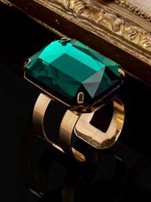Anillos y pulseras con forma de cuadrados multicolores de cristales exagerados, estilo de moda para uso diario, oficina, fiesta, boda, vacaciones, regalo - pedrería - Ver 15