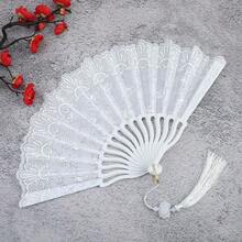 1pc Folding Floral European Style Double-Sided Print Dance Fan For Home Decor And Festivals Halloween - Multicolor - View 8