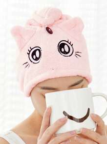 1/2/3 Stück bestickter Korallenfleece saugfähiger und schnell trocknender Badekappe, Gesichtsmaske Haarband, weiche saugfähige Duschhaube, Cartoon Badekappe, Einheitsgröße Duschhandtücher für Schönheitssalon, Hotel, Sport, Zuhause Essentials, Handtuch, Haut- und Haarpflege Handtuch Wrap