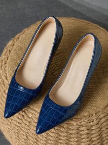 Women's Comfortable Pointed Toe Low Vamp 9cm Thin Heel Pumps, Fashionable Brown Vintage Elegant Casual Shoes