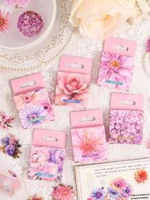 1 scatola 45 pezzi Adesivi decorativi romantici rosa per piante e fiori per scrapbooking