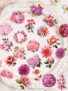 1 scatola 45 pezzi Adesivi decorativi romantici rosa per piante e fiori per scrapbooking