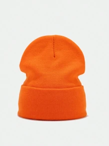 [Customized]1pc Unisex Personalized Cap With Text, Name Or Logo, Knitted Beanie With Rolled Edge, Suitable For Daily Wear, Father's Day And Mother's Day Gift,Forest Tones - Puff Print - View 12