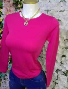 Thermal Blouse ROUND NECK - Hot Pink - View 2