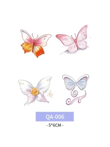 10 pièces Tatouages temporaires imperméables et colorés, design délicat de fleurs et d'art linéaire, pour le bras et la clavicule des femmes