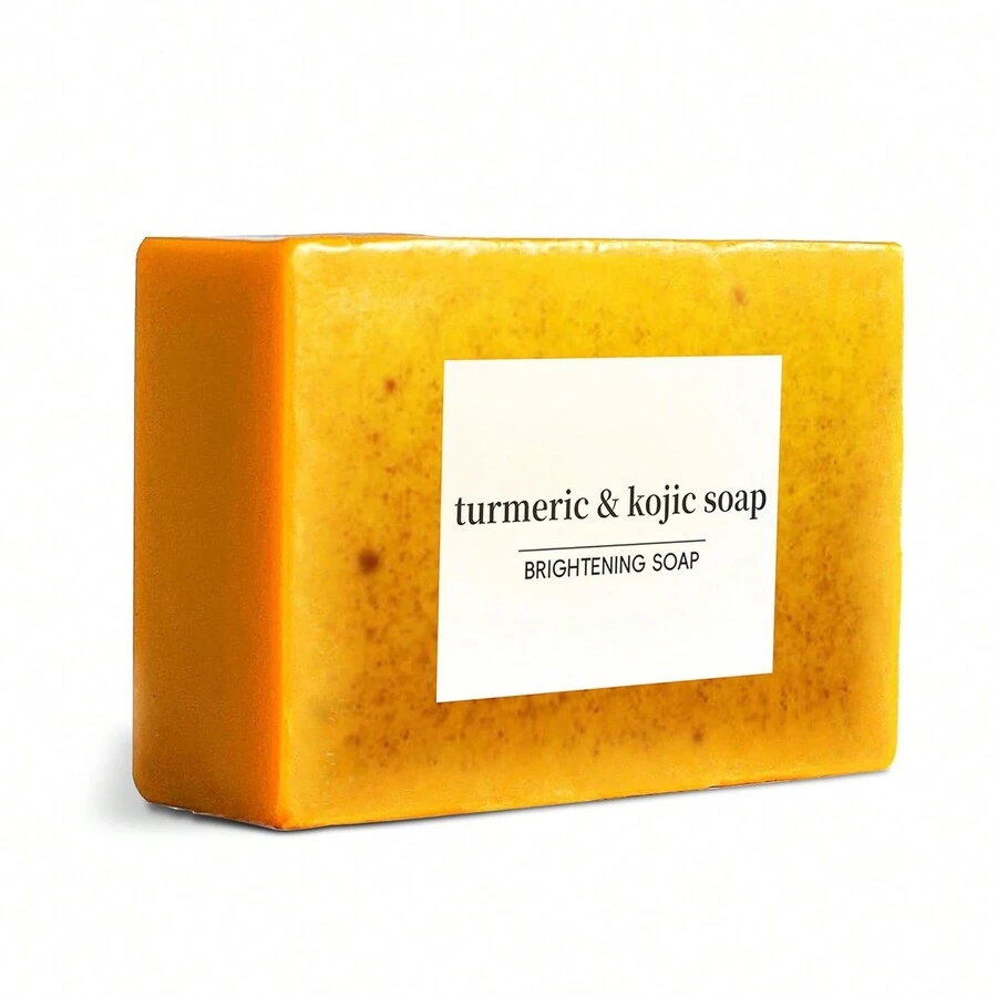 Jabón Hecho A Mano Procesado En Frío Con Cúrcuma, Limón, Roble Y Jengibre Para Lavado Facial Y Corporal - Amarillo - Ver 1