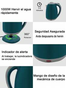 1 Piece 2L Double Wall Stainless Steel Electric Kettle Fast Boiling Water Heater, Heat Resistant