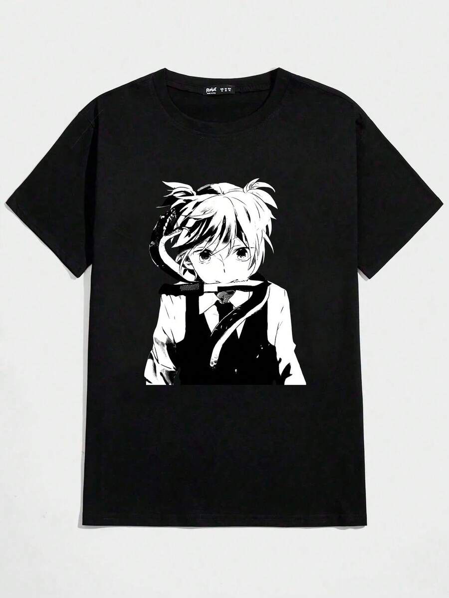 Anime Agent Nagisa T-Shirt 100% Cotton - Fast Shipping - 黑色 - 查看 1