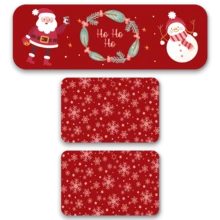 UNMISSABLE SANTA CLAUS COMBO: KIT 04 SANTA CLAUS CUSHION COVERS + KIT 3 MERRY CHRISTMAS KITCHEN MATS + CHRISTMAS TABLE RUNNER - 紅色 - 查看 4