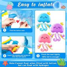 1pc Jellyfish Aluminum Foil Balloon, Inflatable Jellyfish/Octopus Ocean-Themed Birthday Party Decoration, Mermaid Party Decor, Shower, Gender Reveal Decoration, Photo Props - Color Mixing - View 10