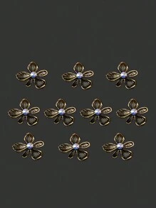 10 件花朵美甲钻水钻合金美甲装饰DIY美甲饰品美甲宝石美甲用品美甲 - 彩色 - 查看 14